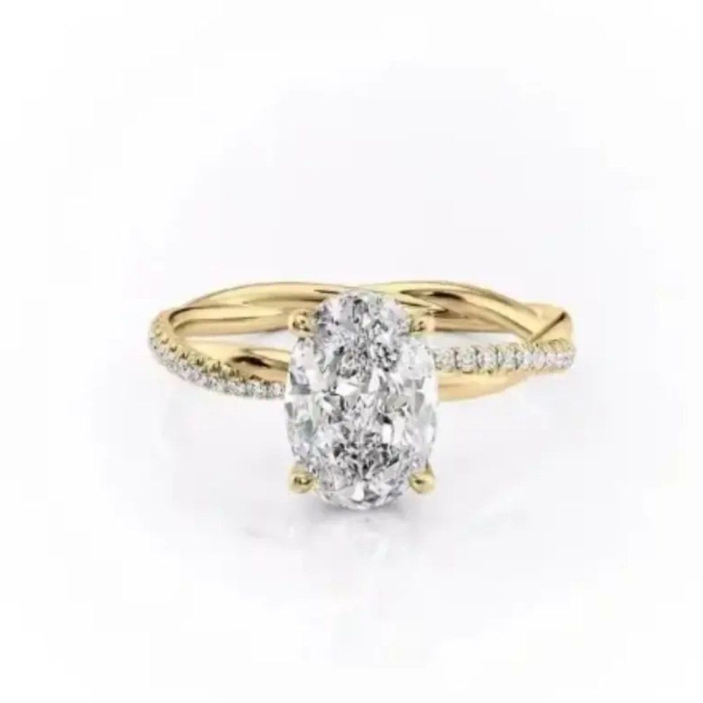 GRA Certified 2 Carat Moissanite Ring. 18K over Sterling Silver Sz 6! New